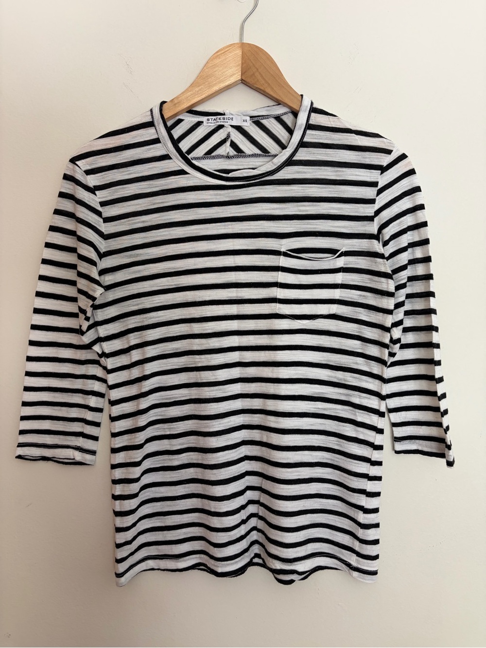 Stateside Striped 3/4 length tee